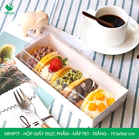 Mua MFHP7T - 19.5x9x6 cm - 100 hộp giấy nắp PET trắng đựng thực phẩm  thức ăn mang đi
