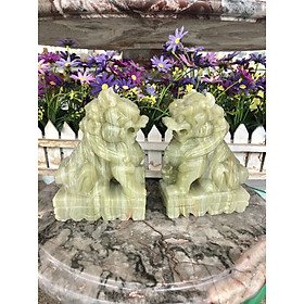 Mua Cặp Kỳ Lân phong thủy đá ngọc Onyx - Cao 15 cm