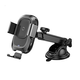 Giá đỡ điện thoại có đế hít chắc chắn gắn taplo kiêm sạc không dây trên ô tô, xe hơi Baseus cao cấp WXZN-B01, Tính năng khóa, mở tự động, Tự động điều chỉnh kích thước, Dòng ra 5V/2A, 9V/1.67A giúp sạc nhanh hơn