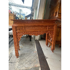 Án gian thờ gia tiên,bàn thờ phật gỗ hương đá 1 tầng kích thước ngang 1m27-1m54 (  0988 587 165 )