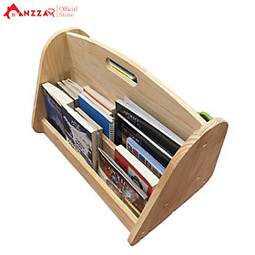 Mua Kệ sách Anzzar 4 ngăn có bánh xe di chuyển tiện lợi chất liệu gỗ thông nhập khẩu an toàn cho bé KS-02
