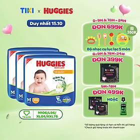 TẶNG THÊM MIẾNG CHO SIZE L XL XXL Combo 3 gói Tã quần Huggies Skincare