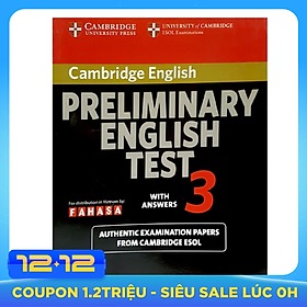 Cambridge Preliminary English Test 3 Student's Book with Answers Reprint Edition