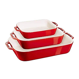 Mua St 3 Khay Gốm Bỏ Lò Staub  Kích Thước 20 x 16 x 5.4cm  Tráng Men Gốm  Dùng Được Lò Nướng  Lò Vi Sóng  Nhập Đức