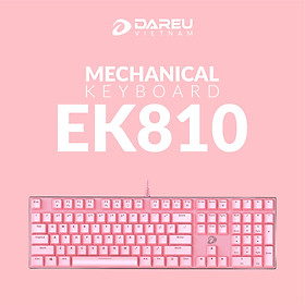 Bàn phím cơ Gaming DAREU EK810 - Pink - Black (MULTI-LED, Blue/ Brown/ Red D switch) - Pink - Blue SW