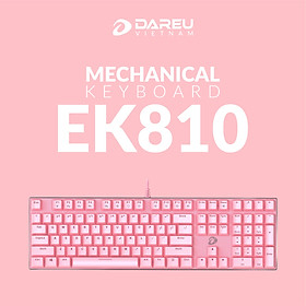 Bàn Phím Cơ Gaming Dareu EK810 Multi Led Pink - Hàng Chính Hãng - Brown