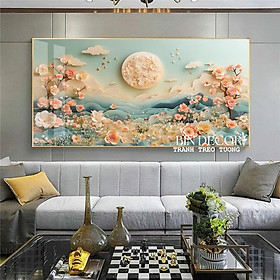(HCM)Tranh treo tường tráng gương hoa dưới ánh trăng 2 trang trí decor phòng khách