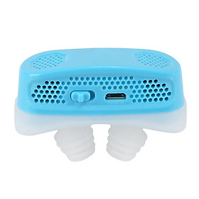 Micro CPAP Anti Snoring Electronic Device for Sleep Apnea Stop Snore Aid Stopper blue