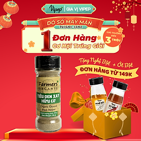 Tiêu Đen Xay Farmers' Organic Hũ Thủy Tinh Vipep 50g - Gia vị Vipep