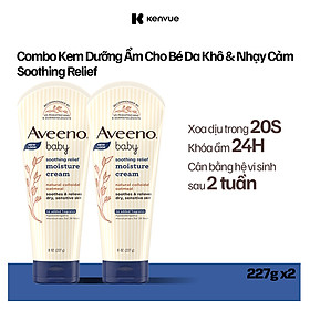 Bộ 2 Kem dưỡng ẩm cho da khô và nhạy cảm Aveeno soothing relief 227g