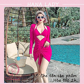 Bikini sexy - Đồ tắm 3 mảnh quyến rũ kèm choàng gợi cảm sang chảnh BN129
