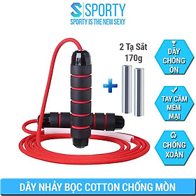 Mua Dây nhảy dây SPORTY TS23 thiết kế mới kèm thêm tạ sắt theo sở thích  lõi dây thép 6mm  tay nắm có vân êm ái thoáng khí