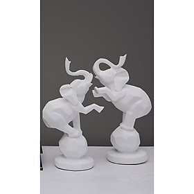 Tượng đôi voi bằng nhựa nghệ thuật