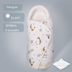 Túi Ngủ Cho Bé Di Động Sơ Sinh Gối Thiết Kế Xe Đẩy Bộ Chăn Tã Đầm Sleepsack Kén Cho 0-6M - Penguin(0-2M)