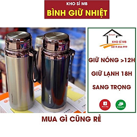 Bình giữ nhiệt 1000ml -1500 ml nắp kim cương sang trọng - giữ nóng giữ lạnh trên 12 giờ