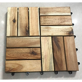 10 tấm ván lót sàn gỗ vỉ nhựa 12 nan - màu gỗ tự nhiên