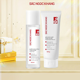 Bộ đôi Sắc Ngọc Khang Sữa rửa mặt  100g + Nước hoa hồng Sắc Ngọc Khang 145ml làm sạch sâu - se khít lỗ chân lông