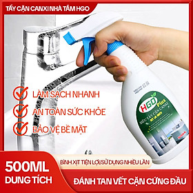 Tẩy cặn canxi nhà tắm HGO PLUS làm sạch vòi sen inox, vách kính, bồn sứ, gạch men, Chai 500ml