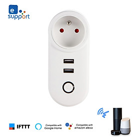 Tuya Smart WiFi Socket FR Remote Control by Smart Phone from Anywhere Timing Function, Voice Control for Amazon Alexa