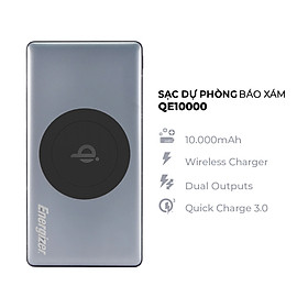 Mua Pin Sạc Dự Phòng Tích Hợp Sạc Không Dây Energizer QE10000 10.000 mAh (Xám) - Hàng Chính Hãng