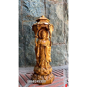 Tượng tam thánh khắc 3 mặt bằng gỗ bách xanh thơm nức kt cao 20x7×7cm