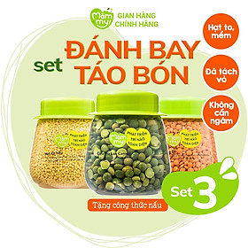 Set 3 hạt ăn dặm hữu cơ Mămmy đánh bay táo bón: Đậu lăng đỏ, Kê nếp, Đậu Hà Lan