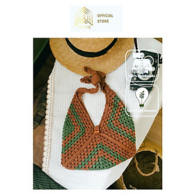 NHÀ MỊ - Túi Xách handmade Len Đan Móc Thủ Công - Gingham Crochet Handbag