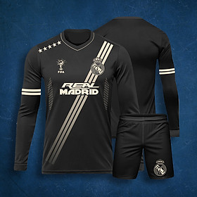 Áo Bóng Đá Độc Lạ Dài Tay - CLB Real Madrid Đen