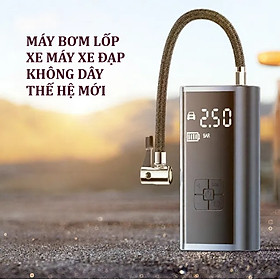 Máy Bơm Lốp Xe Máy Xe Đạp Không Dây Thế Hệ Mới 2025 150PSI LED Display Nhỏ Gọn Mạnh Mẽ Tự Động Ngắt Khi Đủ Hơi