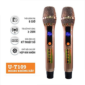Mua MICRO KHÔNG DÂY LOA KÉO  AMPLI SET TẦN SỐ VÀ VOLUME TRÊN MICRO - 1 CẶP