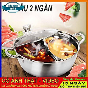 Mua Nồi Lẩu 2 ngăn INOX loại 32 cm hàng loại 1 cao cấp