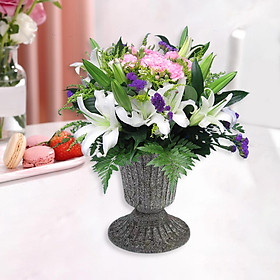Metal Flower Vase Farmhouse Pot for Dried Floral Arrangements Container Table Centerpiece Rustic Wedding Home Decor