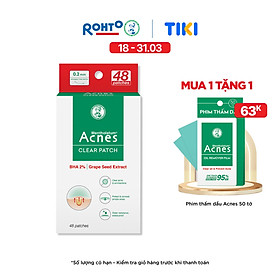 Miếng dán mụn giúp giảm mụn sưng viêm Acnes Clear Patch (48 Miếng)