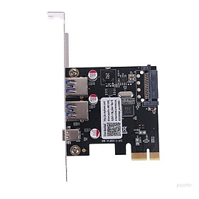 Psy PCIE PCI Express to USB 3.1 Type-C 2 Port USB 3.0 Type-A Riser Expansion Card