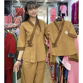 Đồ Lam Đi Chùa # Tim 3 Nút  # Đồ Bộ Nữ # Quần Áo