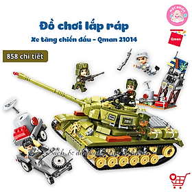 Đồ chơi lắp ráp, xếp hình Qman 21014 - Xe tăng chiến đấu (858 chi tiết)