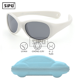 Mắt Kính Trẻ Em SiPU Chính Hãng MK08 Trắng Chống UV400 + Chống gãy - Bé Trai Bé Gái 0 tuổi 1 tuổi 2 tuổi 3 tuổi