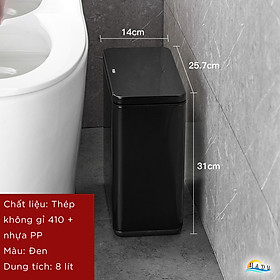 Mua Thùng Đựng Rác Nhà Vệ Sinh Có Nắp 8 Lít Inox Đa Năng Cao Cấp Khử Mùi Than Hoạt Tính CCKO
