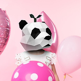 Novelty Halloween Costume Party 3D Animal Head Mask Panda Cover DIY PaperCraft Building Kit for Men Women