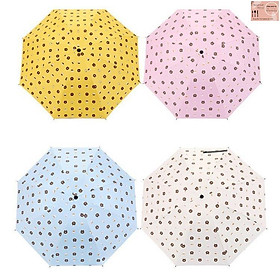 Ô dù gấp gọn mini , Ô dù che mưa hình gấu Brown dễ thương , Vải dù cản tia UV