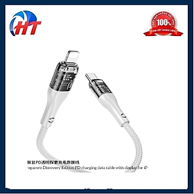 Mua CÁP SẠC NHANH 20W HC U115 TYPE C RA LN PD TRONG SUỐT LỘ MẠCH CÓ MÀN HÌNH HIỂN THỊ DÀI 1.2M-HT