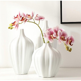 Hoa giả - Cành lan hồ điệp 5 bông nhân tạo chất liệu PU cao cấp, hoa lụa trang trí cao cấp