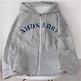 Áo Khoác Nỉ Bông AHDNADRI Form Rộng Unisex Nam Nữ, Áo Hoodie Zip Phong Cách Hàn Quốc Ảnh Thật Có Sẵn CBMHOME