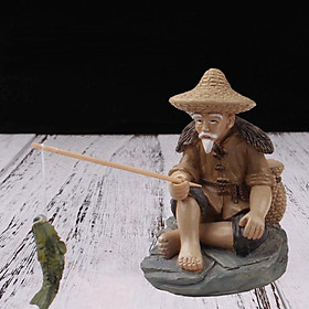 Resin Figurines Garden Statue Lawn Miniature Design Fisherman Outdoor Patio Yard Small Decor Statues Ornament Art Figurine Garden Sculptures Decors