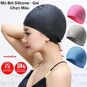 Mũ Bơi Người Lớn, Trẻ Em Silicone Siêu Co Giãn – Chọn Màu, Siêu Bền, Siêu Mềm, Chống Thấm Nước Loại Có Gai - Hàng Chính Hãng dododios