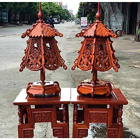 ĐÈN TRANG TRÍ PHÒNG NGỦ CAO CẤP GỖ HƯƠNG CAO 61CM