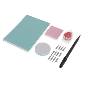 6 Pieces DIY Rubber Stamp Carving Block Art Cutter Blades Kit Hand Carving Tool for Scrapbook Craft