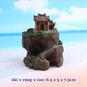 Mua Mẫu non bộ gắn sẵn mô hình miếu nhỏ thích hợp trang trí tiểu cảnh  bể thủy sinh  DIY
