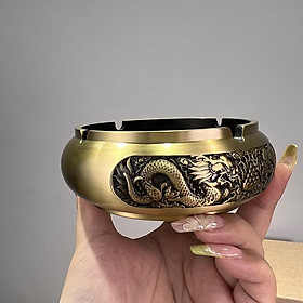 Gạt tàn rồng long chầu ngọc bằng đồng thau phong thuỷ