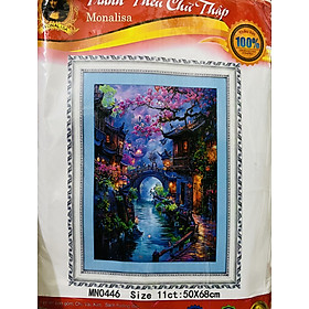 Tranh thêu kín chữ thập Phong cảnh Tô châu MN0446, kích thước 50 x 68 cm